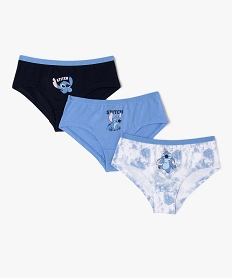 GEMO Shorty en coton stretch à motif Stitch fille (lot de 3) - Disney Bleu