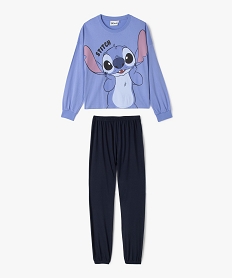 GEMO Pyjama en coton avec motif Stitch sur le haut fille - Disney bleu standard