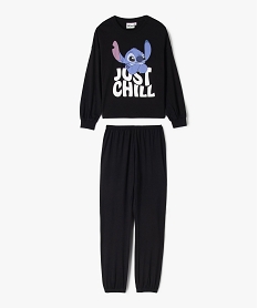 GEMO Pyjama en coton avec motif Stitch sur le haut fille - Disney noir standard