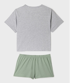 pyjashort bicolore avec inscription usa fille gris standardG558501_3