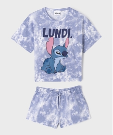 GEMO Pyjashort tie-and-dye imprimé Stitch fille - Disney Imprimé