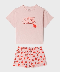 pyjashort a motifs cherry coke fille - coca cola rose standardG558901_4