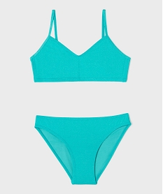 GEMO Maillot de bain 2 pièces aux reflets pailletés fille vert standard