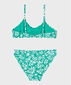 maillot de bain 2 pieces a motifs fleuris fille vert standardG559601_4
