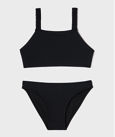 GEMO Maillot de bain 2 pièces en maille texturée fille noir standard