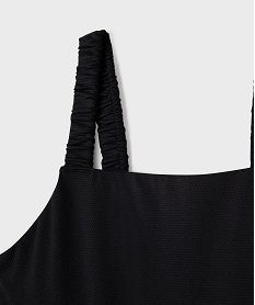 maillot de bain 1 piece texture a  bretelles froncees fille noir standardG559901_2