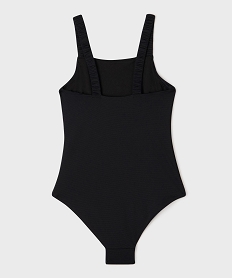 maillot de bain 1 piece texture a  bretelles froncees fille noir standardG559901_3
