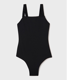 maillot de bain 1 piece texture a  bretelles froncees fille noir standardG559901_4