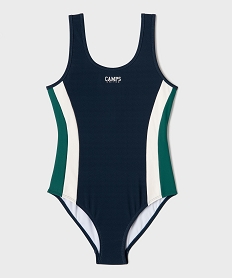 GEMO Maillot de bain 1 pièce tricolore fille - Camps United Bleu