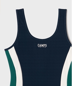maillot de bain 1 piece tricolore fille - camps united bleuG560101_2