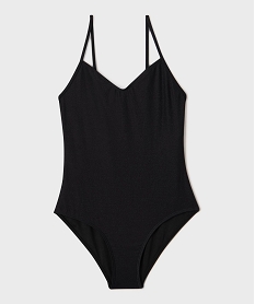 GEMO Maillot de bain 1 pièce pailletée fille noir standard