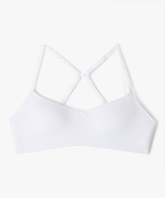 GEMO Soutien-gorge corbeille sans armatures avec bretelles multipositions fille blanc standard