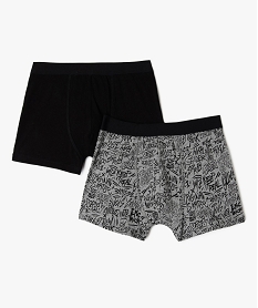 GEMO Boxers en coton stretch garçon (lot de 2) Noir