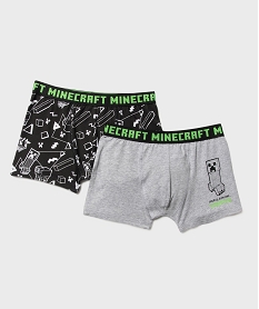 GEMO Boxers avec motif jeu vidéo garçon (lot de 2) - Minecraft Gris
