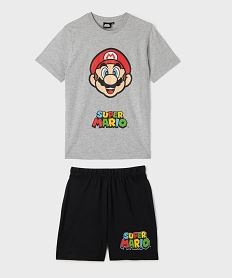 GEMO Pyjashort bicolore motif Mario garçon - Super Mario gris standard