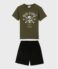 GEMO Pyjashort bicolore motif manga garçon - One Piece kaki standard