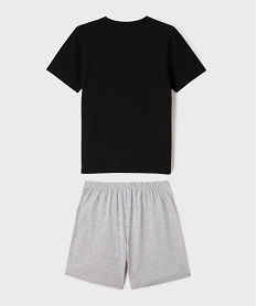 pyjashort bicolore avec inscription graffiti garcon noir standardG563701_3