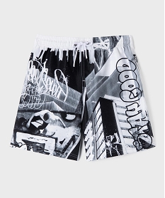 GEMO Short de surf à motif urbain garçon Bleu