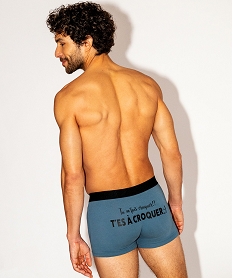 GEMO Boxers en coton stretch homme avec inscriptions (lot de 2) bleu standard