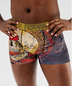 boxer en microfibre a motif tete de mort homme - freegun jaune standardG566801_2
