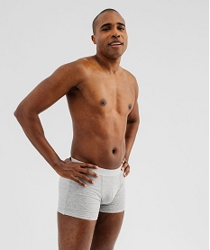 GEMO Boxers en coton stretch uni et rayé homme (lot de 2) Bleu