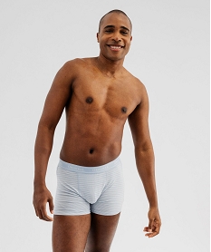 boxers en coton stretch uni et raye homme (lot de 2) bleuG567101_4