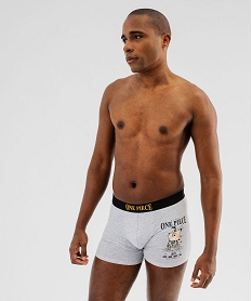 GEMO Boxers en coton stretch à motif manga homme (lot de 2) - One Piece Gris
