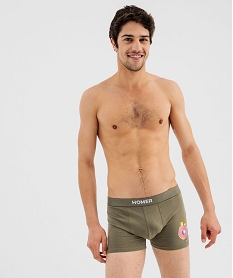 GEMO Boxer en coton stretch imprimé homme - The Simpsons (lot de 2) vert standard