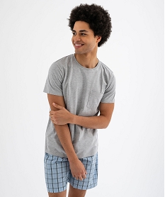pyjashort avec short a carreaux homme gris standardG568701_4