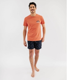 pyjashort bicolore en coton homme orange standardG569201_4