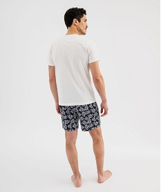 pyjashort bicolore en coton homme blancG569301_3