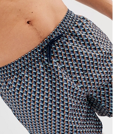 short de bain imprime geometrique homme bleuG569601_4
