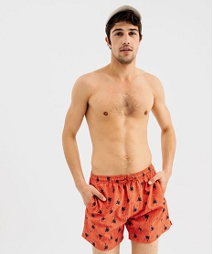short de bain imprime palmiers homme orange standardG569901_2