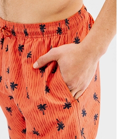 short de bain imprime palmiers homme orange standardG569901_4