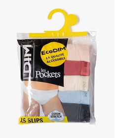 culottes en coton stretch confort femme (lot de 5) - les pockets dim multicolore culottesG572401_3