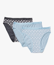 GEMO Culottes confort en coton stretch femme (lot de 3) - Les Pockets Dim bleu standard