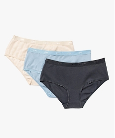 GEMO Boxers en coton stretch femme (lot de 3) - Les Pockets Eco Dim Multicolore