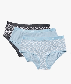 GEMO Boxers confort en coton stretch femme (lot de 3) - Les Pockets Dim bleu standard