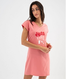 GEMO Chemise de nuit imprimée à manches courtes femme orange standard