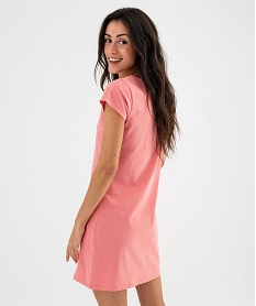 chemise de nuit imprimee a manches courtes femme orange standard nuisettes chemises de nuitG573201_3