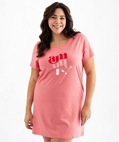 chemise de nuit a manches courtes avec motifs femme grande taille orange standard nuisettes chemises de nuitG573601_2
