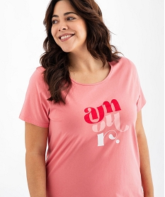 chemise de nuit a manches courtes avec motifs femme grande taille orange standard nuisettes chemises de nuitG573601_4