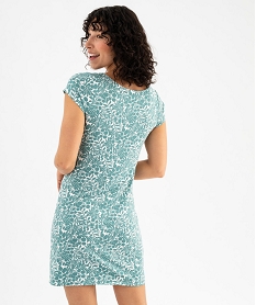 chemise de nuit en maille extensible avec col v en dentelle femme vert nuisettes chemises de nuitG574101_3