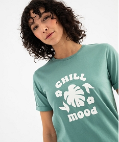 chemise de nuit en coton avec motif femme vert standard nuisettes chemises de nuitG574201_2
