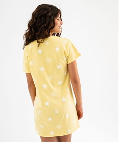 chemise de nuit a manches courtes imprimee femme jaune standard nuisettes chemises de nuitG575001_3