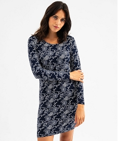 chemise de nuit a manches longues femme noir nuisettes chemises de nuitG575301_4