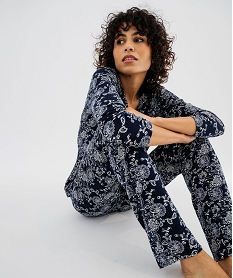 GEMO Pyjama deux pièces femme : chemise et pantalon Noir