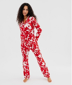 pyjama 2 pieces en satin femme rouge pyjamas ensembles vestesG576201_2