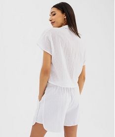 pyjashort en voile de coton plumetis femme - lulucastagnette blanc pyjamas ensembles vestesG577501_3