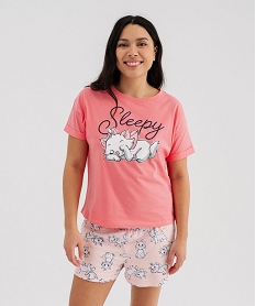 pyjashort avec motifs aristochats femme - disney rose standard pyjamas ensembles vestesG577601_2